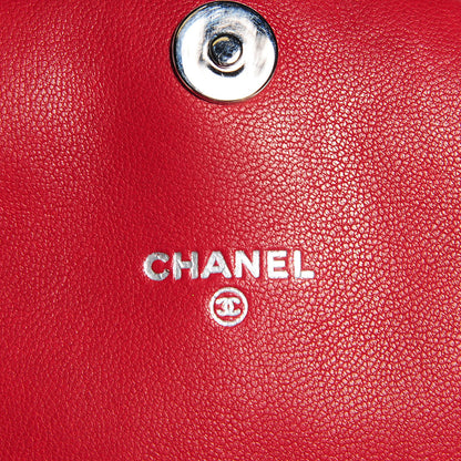 Chanel Lambskin Half Moon Wallet On Chain WOC Red 7 of 9