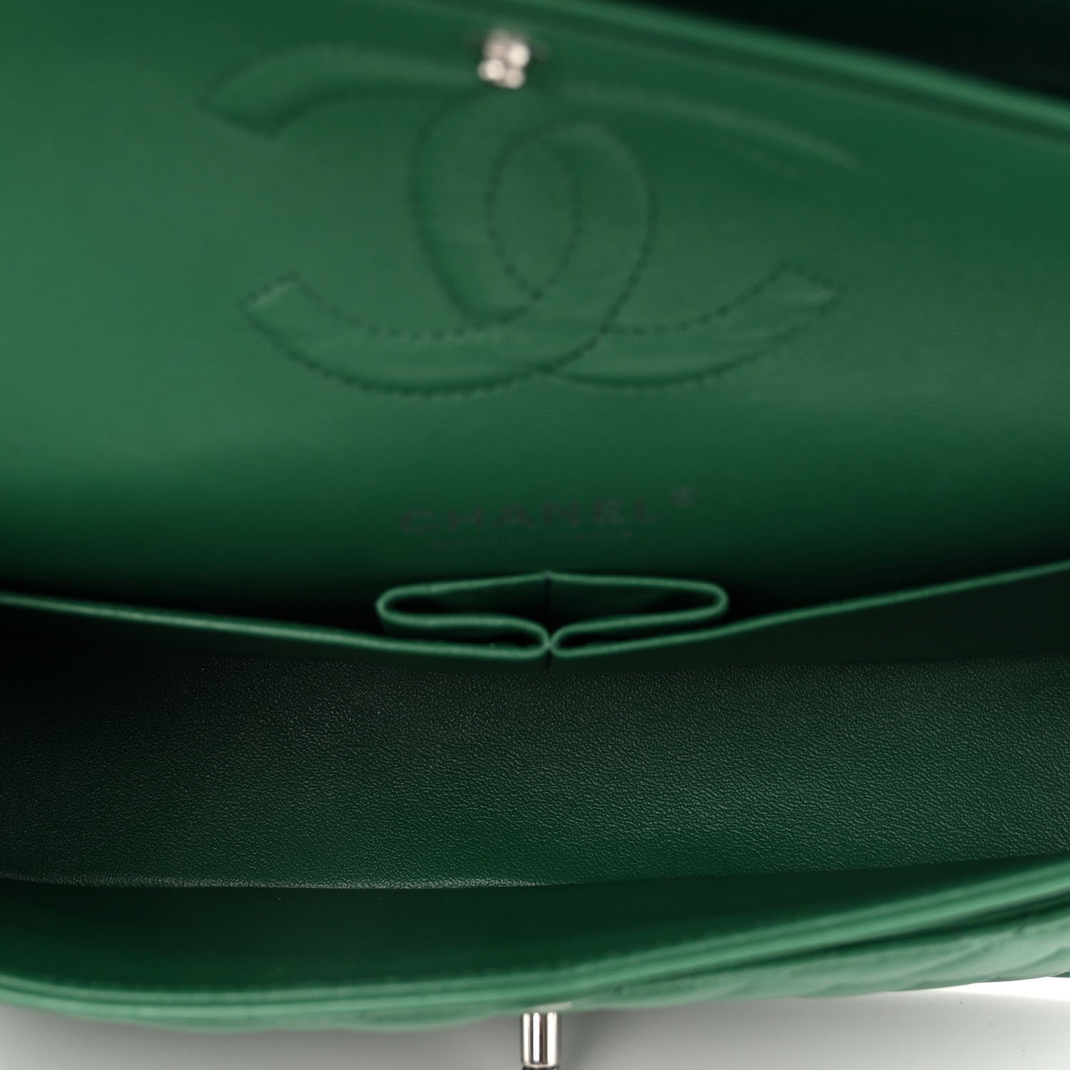 Chanel Lambskin Quilted Medium Double Flap Green 5 of 11