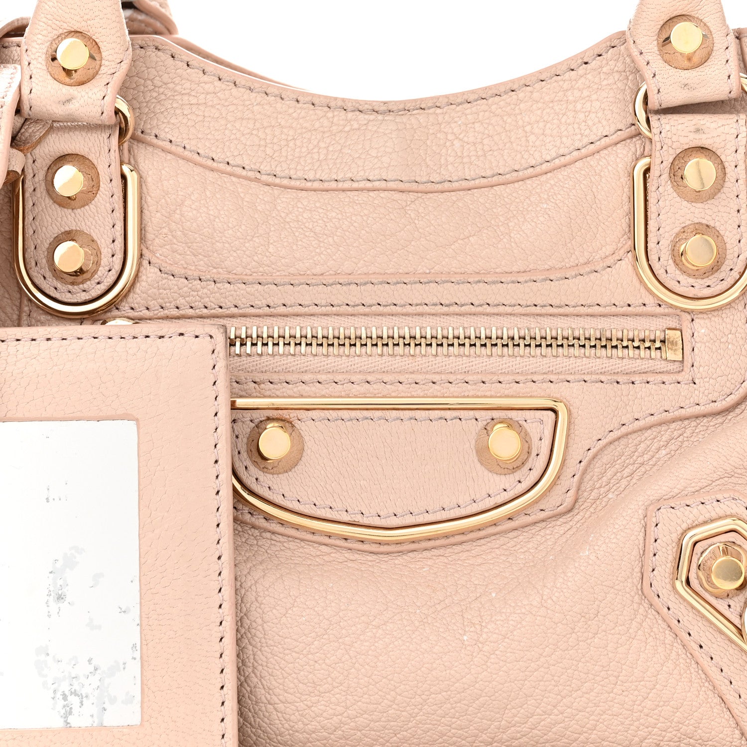Balenciaga Chevre Gold Metallic Edge Hardware Mini City Rose Aubepine Bois de Rose 8 of 12