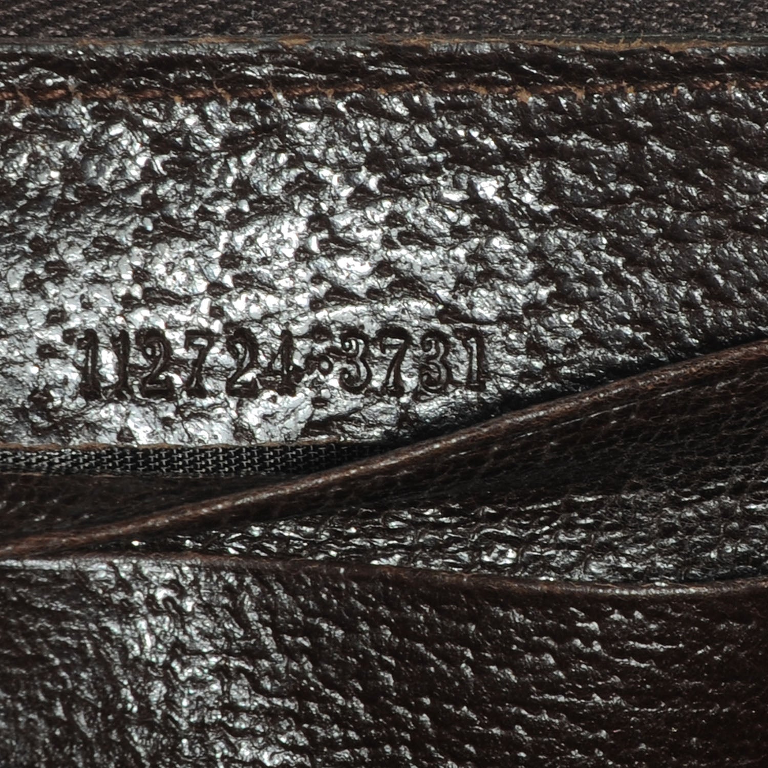 Gucci Monogram Metal Bar Zip Around Wallet Dark Brown 9 of 9