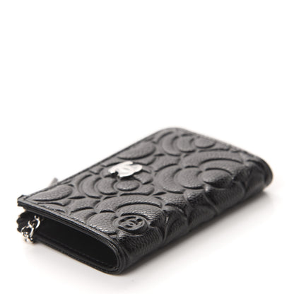 Chanel Caviar Camellia Embossed Key Holder Case Black 4 of 8