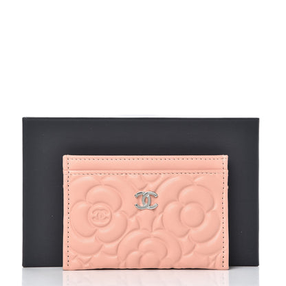 Chanel Goatskin Camellia Embossed Card Holder Light Pink 8 of 8