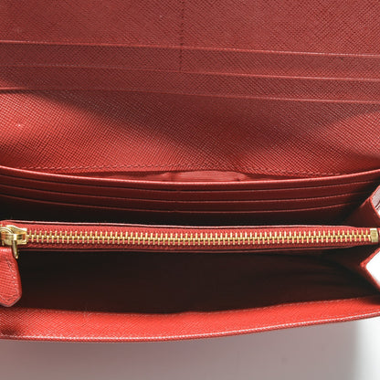 Prada Saffiano Metal Continental Flap Wallet Fuoco 5 of 6