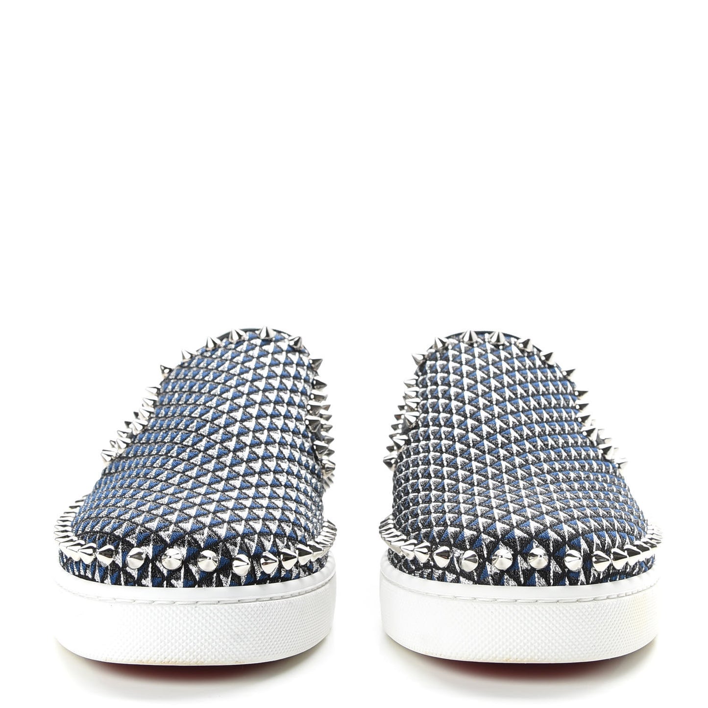 Glitter Pyramide Womens Pik Boat Flats 38.5 Navy Silver