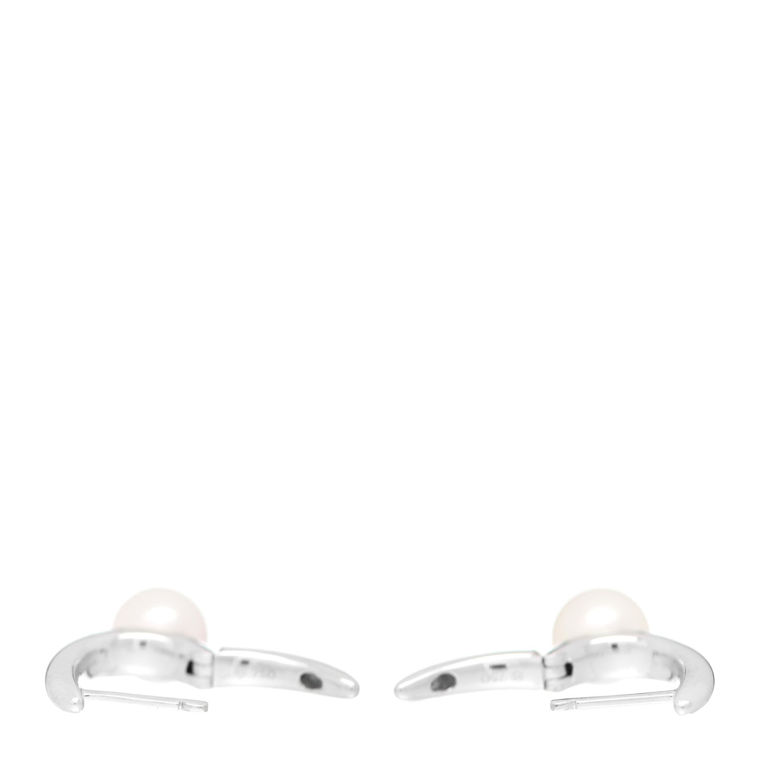 Mikimoto 18K White Gold Akoya Pearl 6.5mm Classic Elegance Huggie Earrings 3 of 5