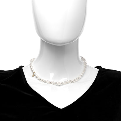 Mikimoto 18K Yellow Gold Akoya Pearl 6-7mm Strand Necklace 16.5" 2 of 4
