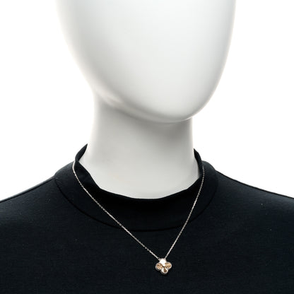 Van Cleef & Arpels 18K White Rose Gold Diamond Guilloche Vintage Alhambra Pendant Necklace 2 of 5