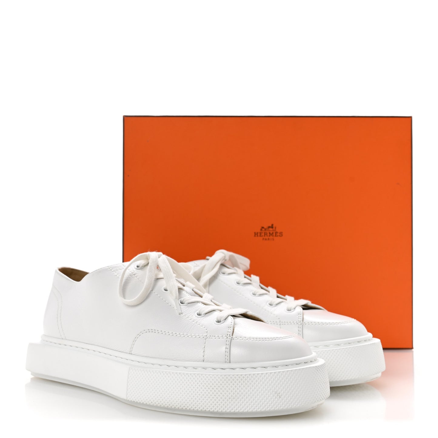 Calfskin Mens Haru Derby Sneakers 42 White