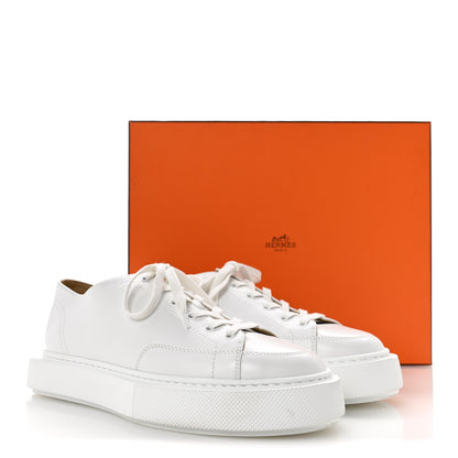 Hermes Calfskin Mens Haru Derby Sneakers 42 White 10 of 10