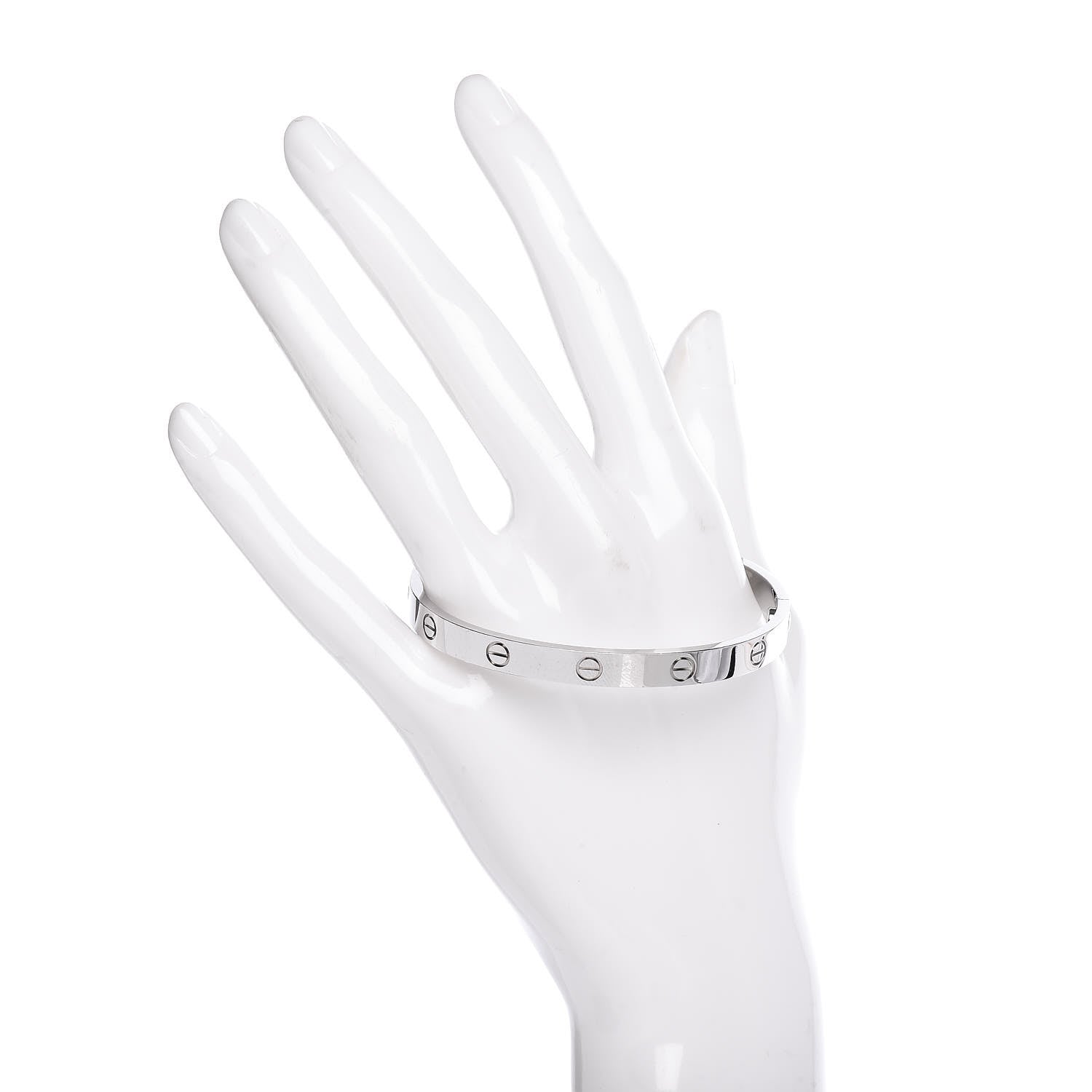 Cartier 18K White Gold LOVE Bracelet 18 2 of 5