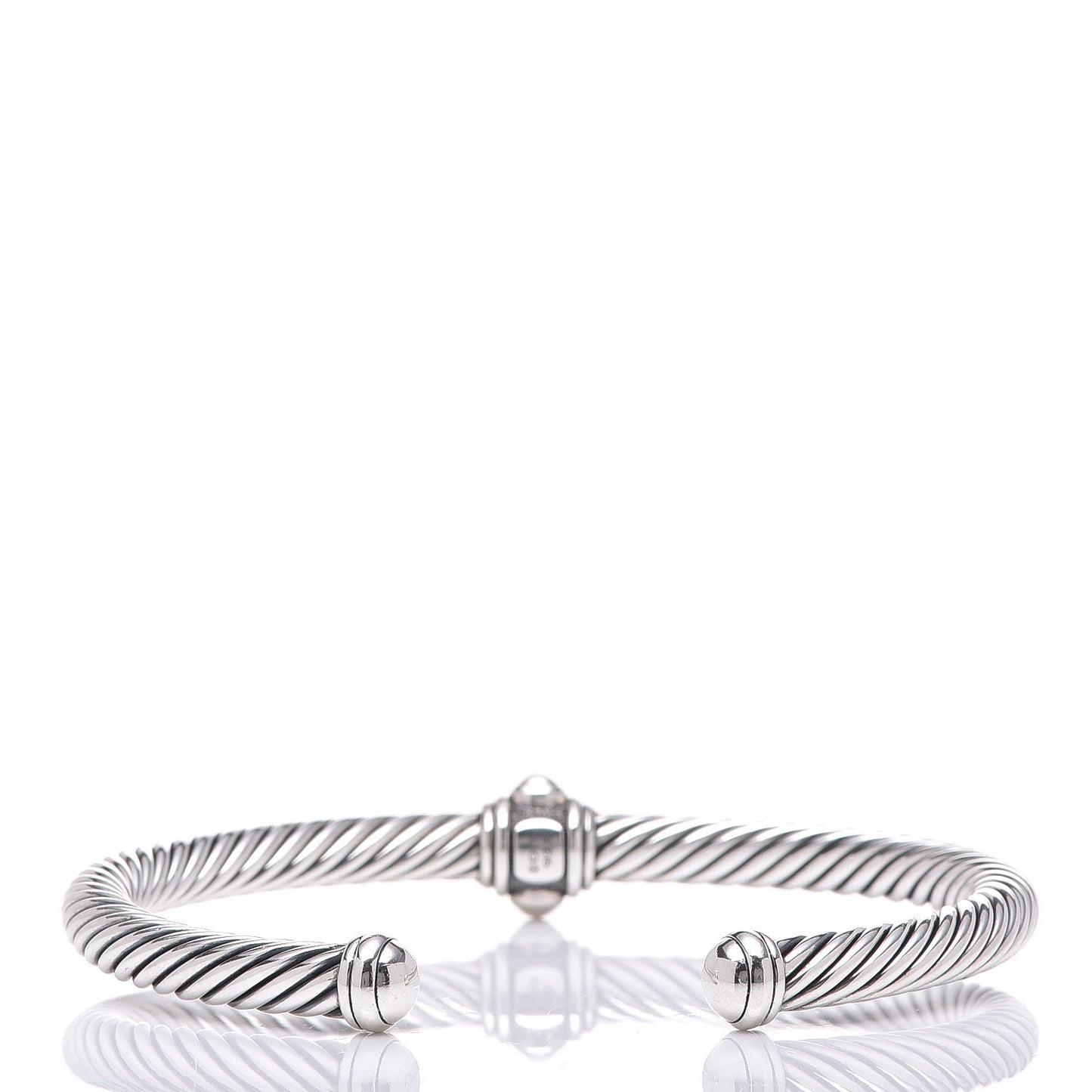 Sterling Silver Diamond 5mm Cable Renaissance Station Bracelet