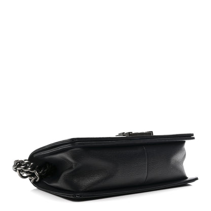 Chanel Goatskin Quilted Patent Medium Duo Boy Flap Dark Blue 4 of 13