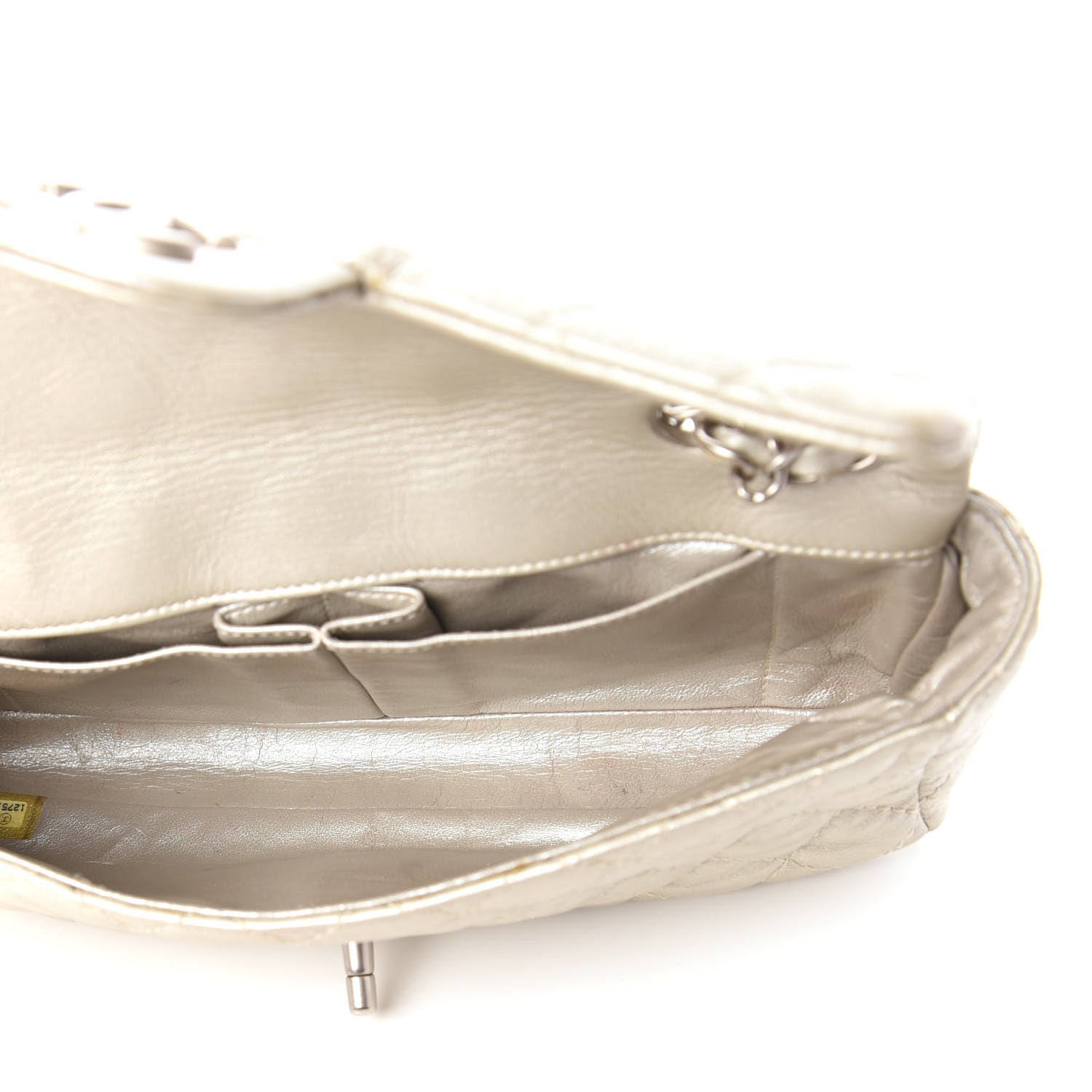Chanel Metallic Lambskin Quilted East West Flap Silver 5 of 10