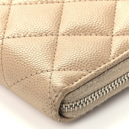 Chanel Caviar Quilted Medium Zip Around Wallet Beige 6 of 10