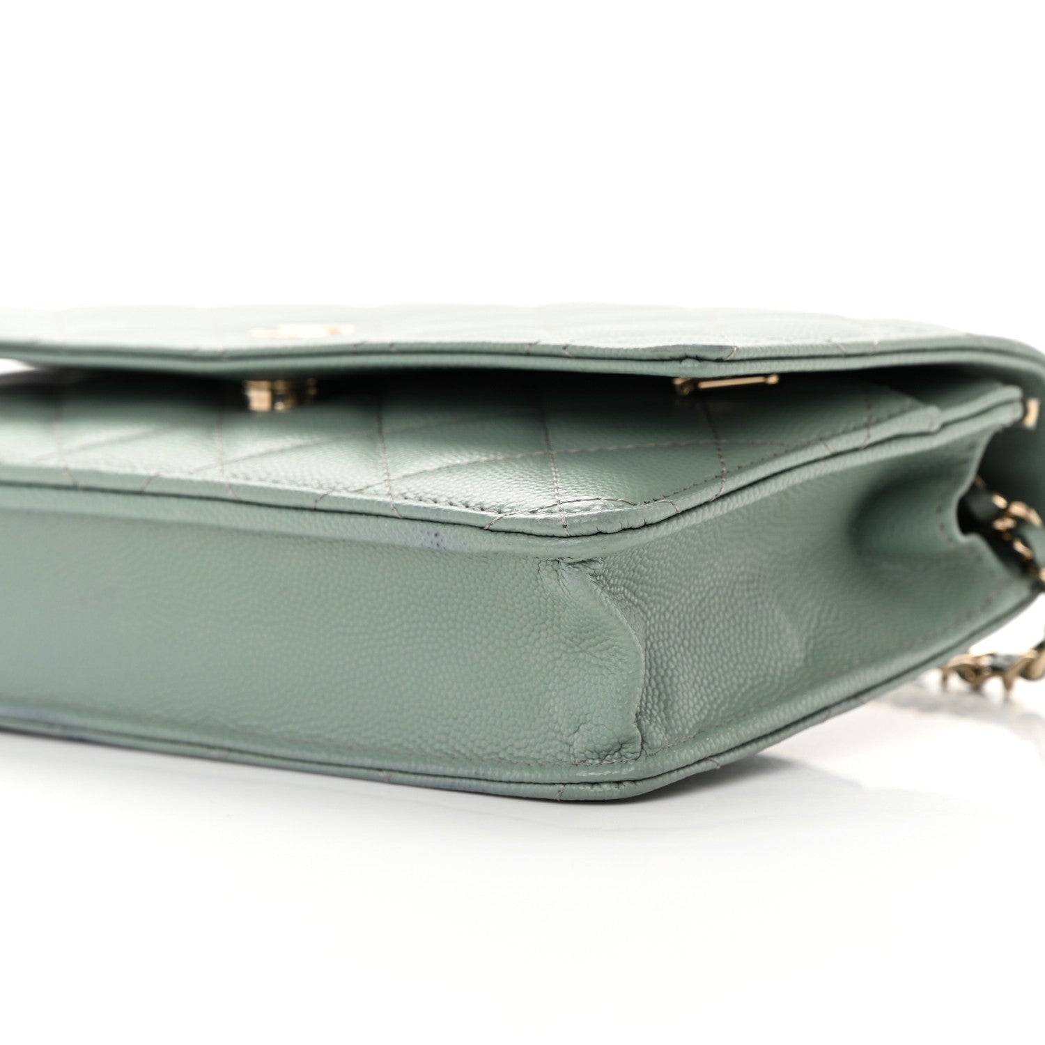 Chanel Caviar Quilted Wallet On Chain WOC Dark Green 11 of 16