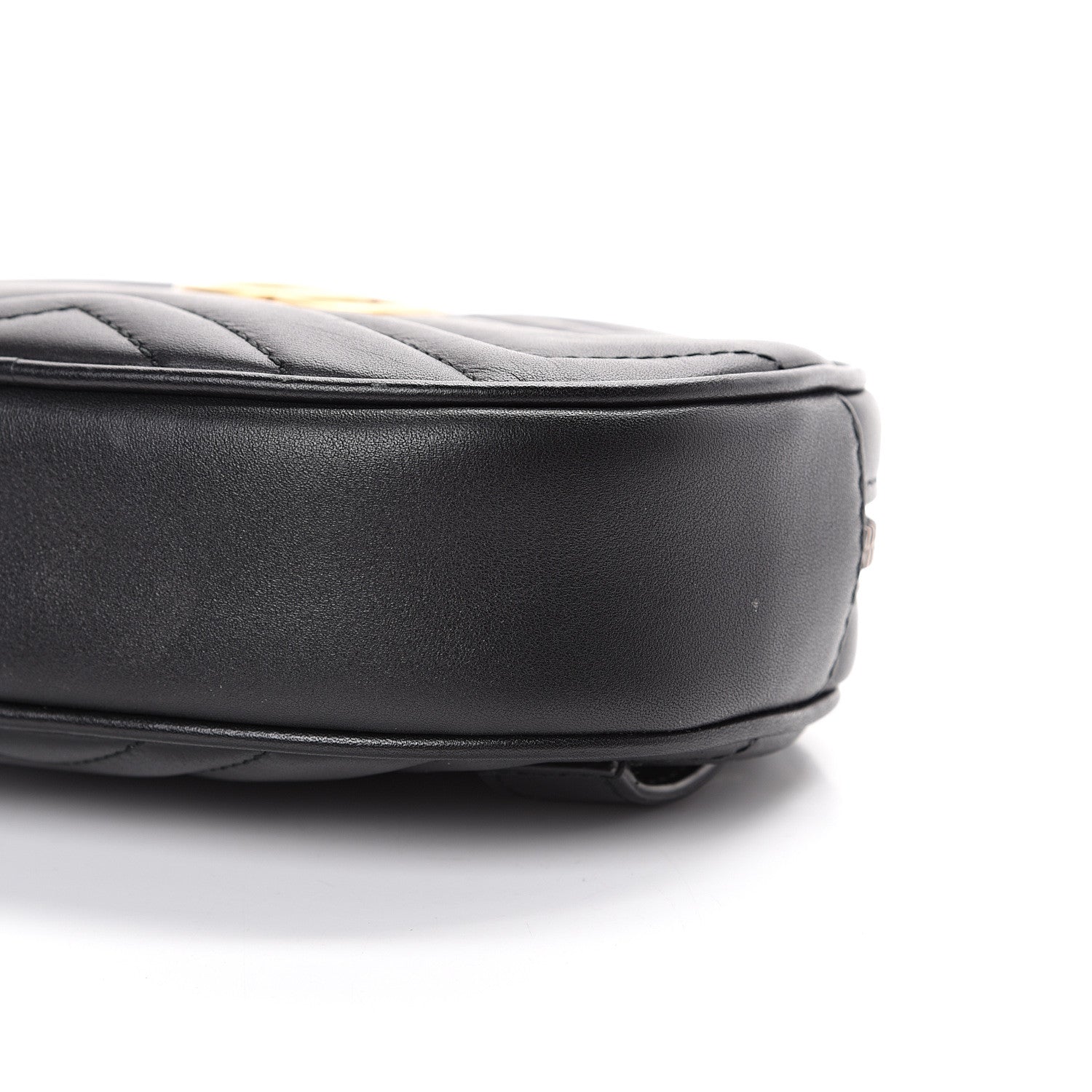 Gucci Calfskin Matelasse GG Marmont Belt Bag 85 34 Black 9 of 11