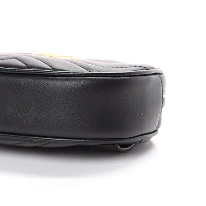 Gucci Calfskin Matelasse GG Marmont Belt Bag 85 34 Black 9 of 11