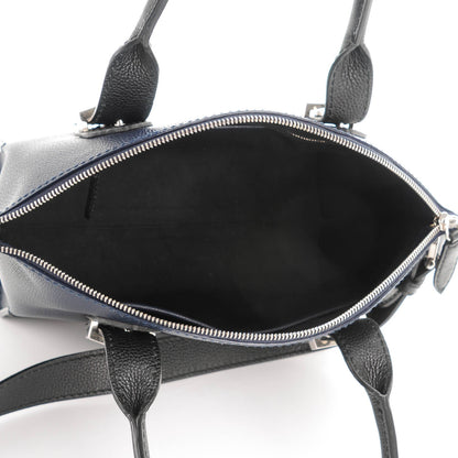 Alexander McQueen Grained Calfskin Small Bi-Color Legend Satchel Navy Black 5 of 8