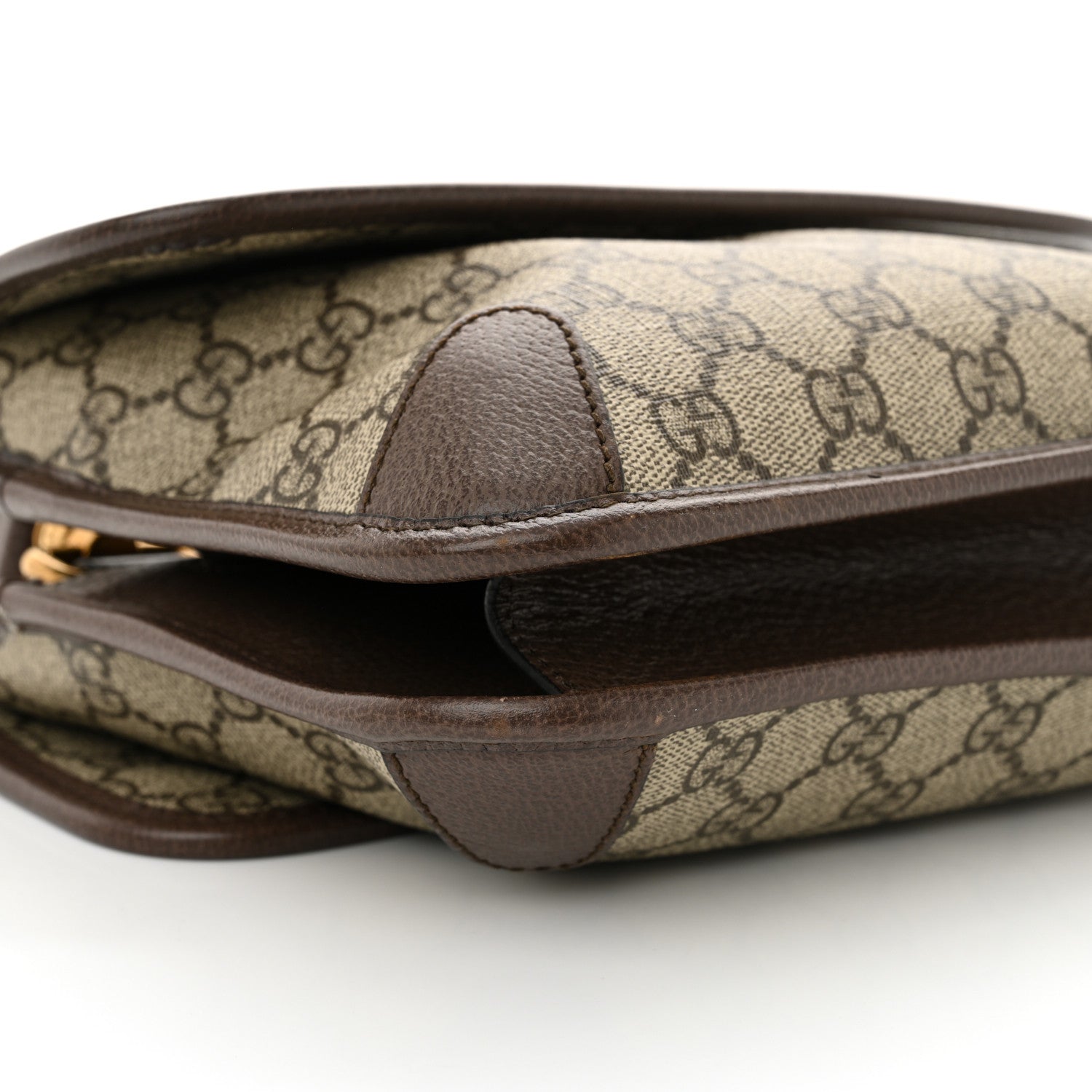 Gucci GG Supreme Monogram Web Small Neo Vintage Double Flap Messenger Bag Beige New Acero 9 of 12