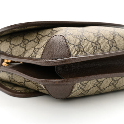 Gucci GG Supreme Monogram Web Small Neo Vintage Double Flap Messenger Bag Beige New Acero 9 of 12