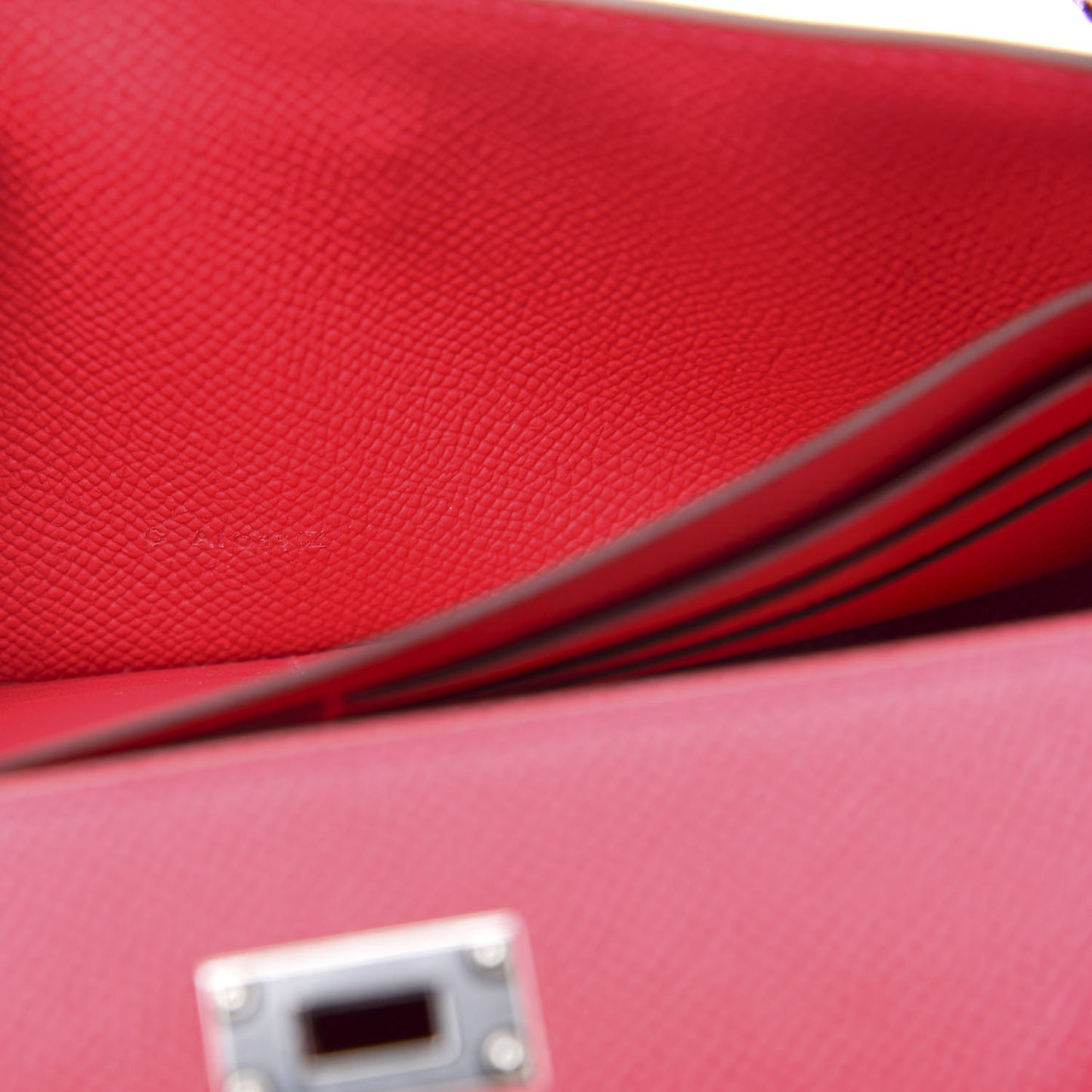 Epsom Kelly Longue Wallet Rose Extreme