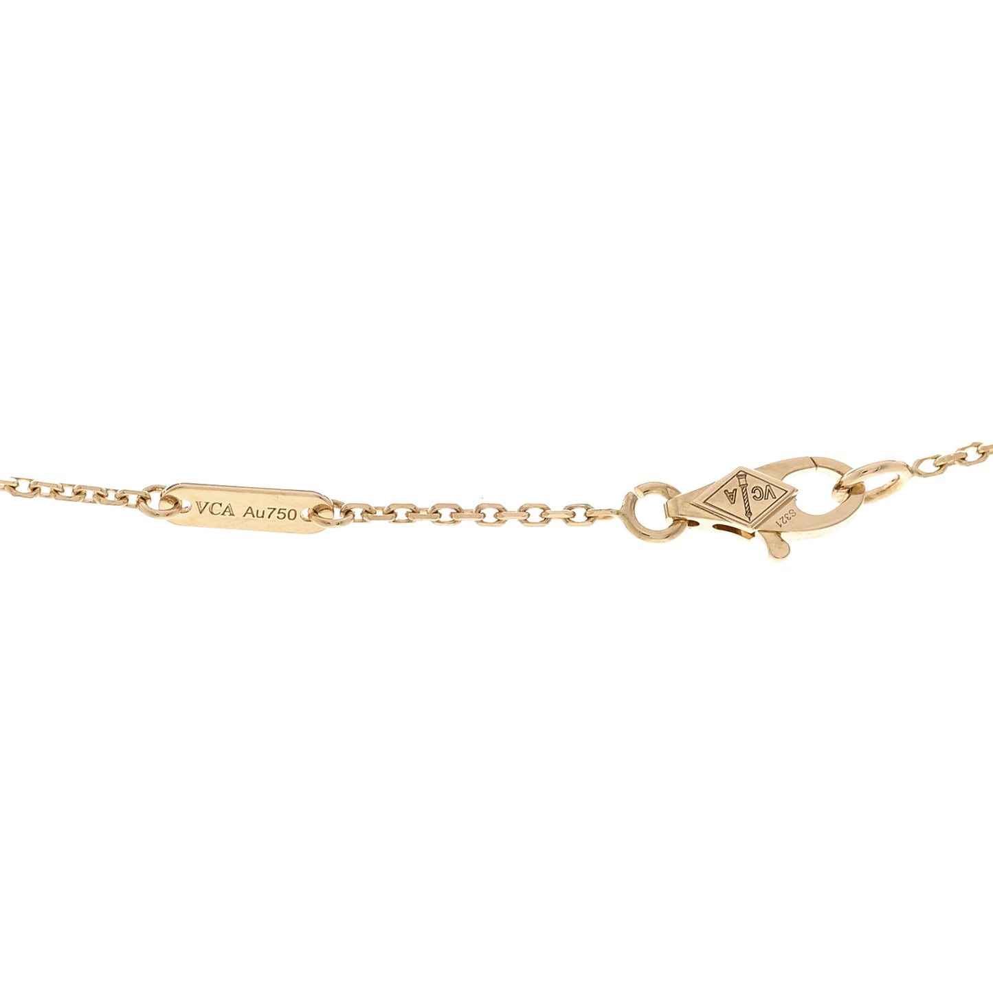 18K Yellow Gold Mother of Pearl Sweet Alhambra Butterfly Pendant Necklace