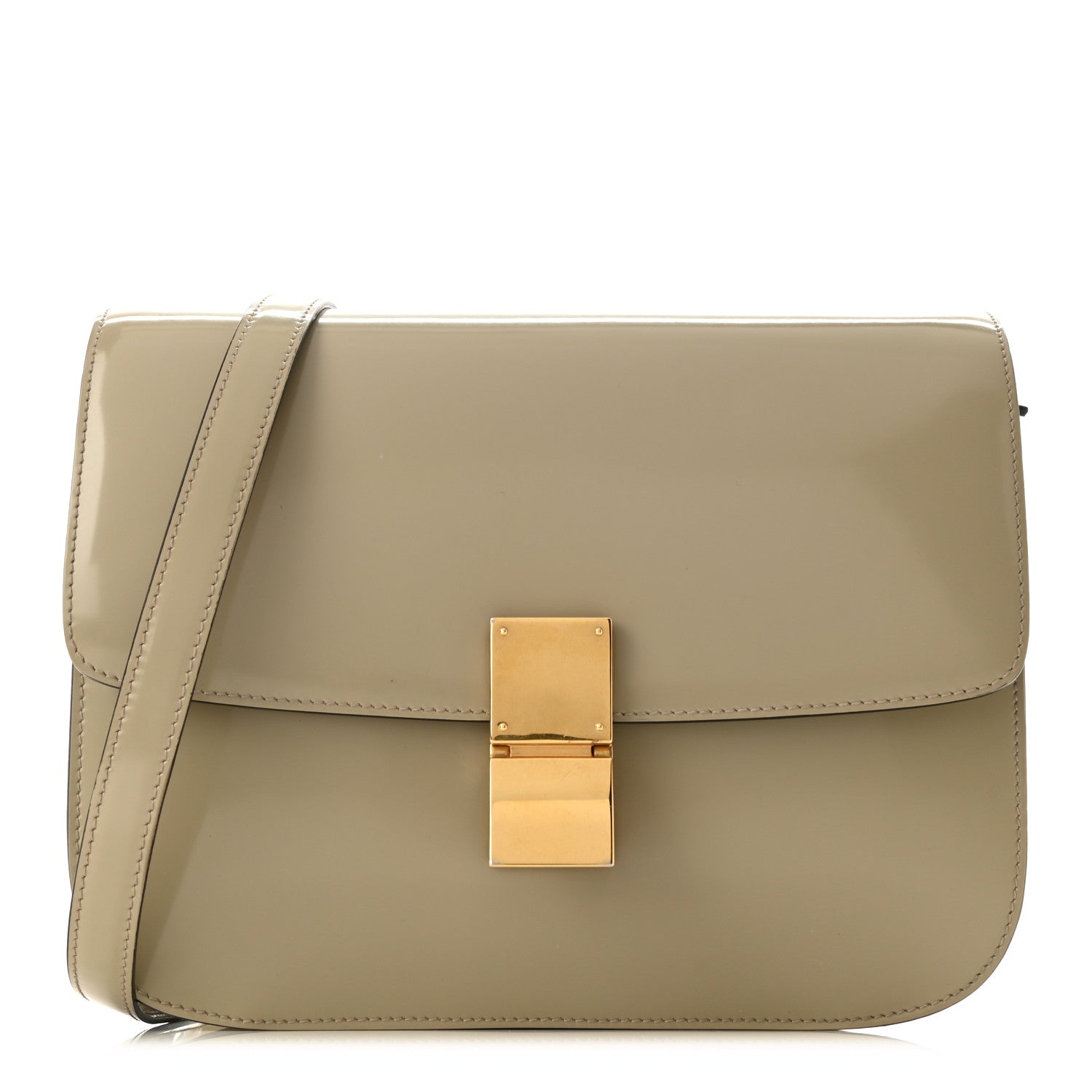 Celine Spazzolato Calfskin Medium Classic Box Flap Bag Quartz 1 of 10