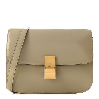 Celine Spazzolato Calfskin Medium Classic Box Flap Bag Quartz 1 of 10