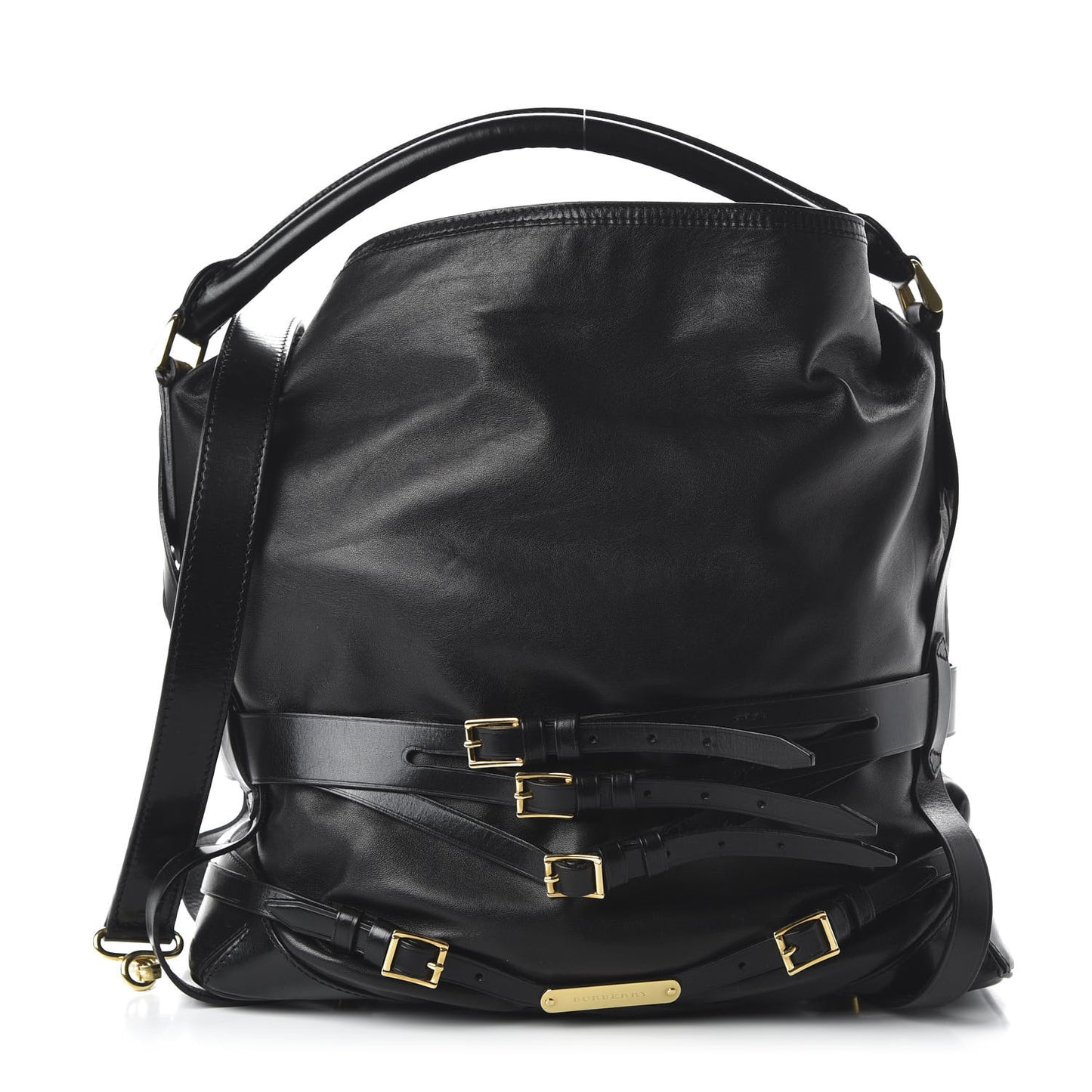 Soft Lambskin Bridle Calfskin Medium Gosford Hobo Black