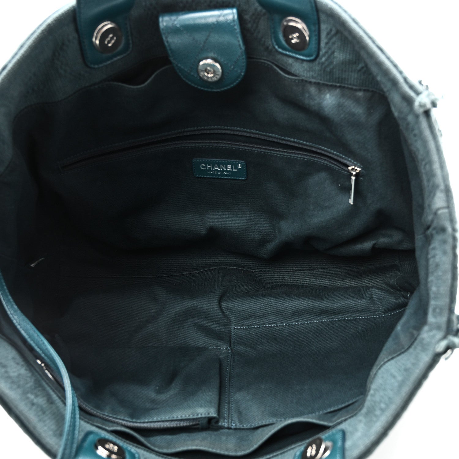 Chanel Canvas Large Double Face Shopping Tote Green 5 of 10