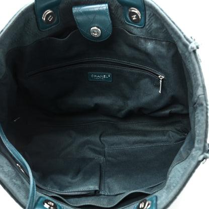 Chanel Canvas Large Double Face Shopping Tote Green 5 of 10