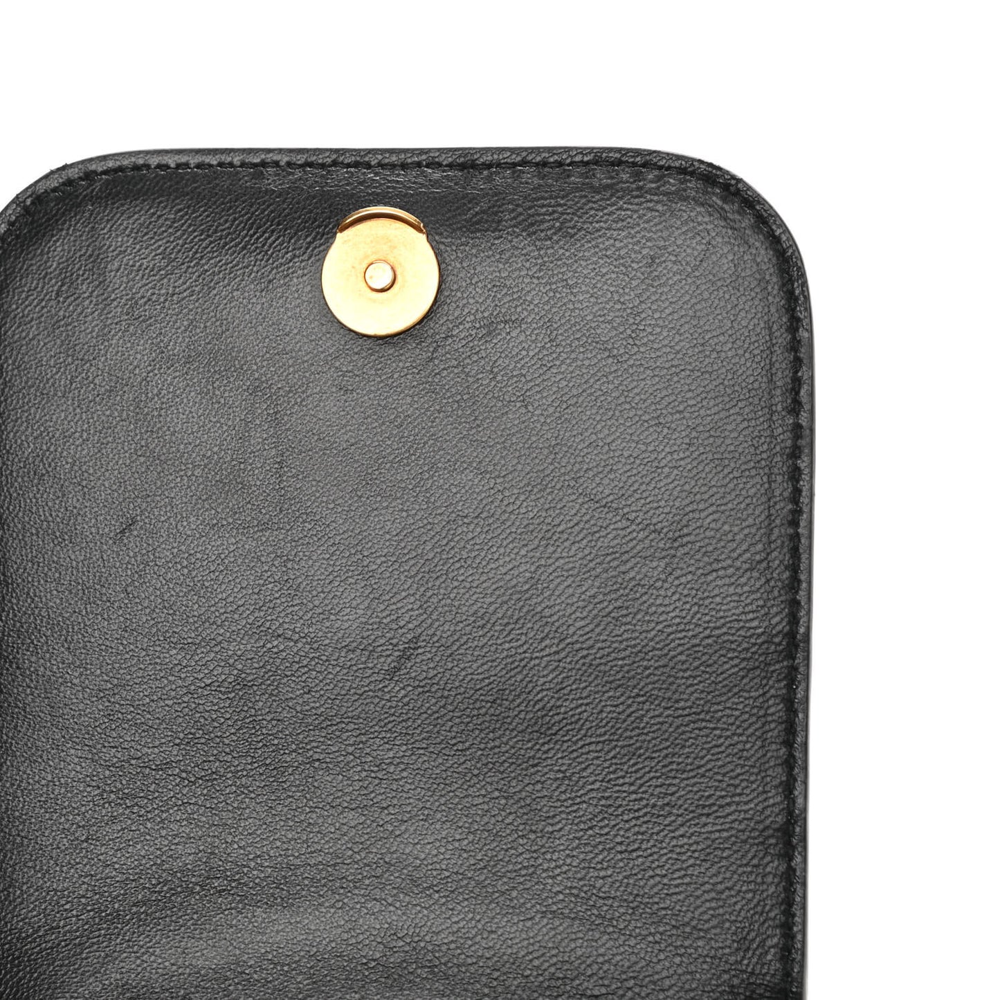 Shiny Calfskin Crocodile Embossed B Phone Holder Black