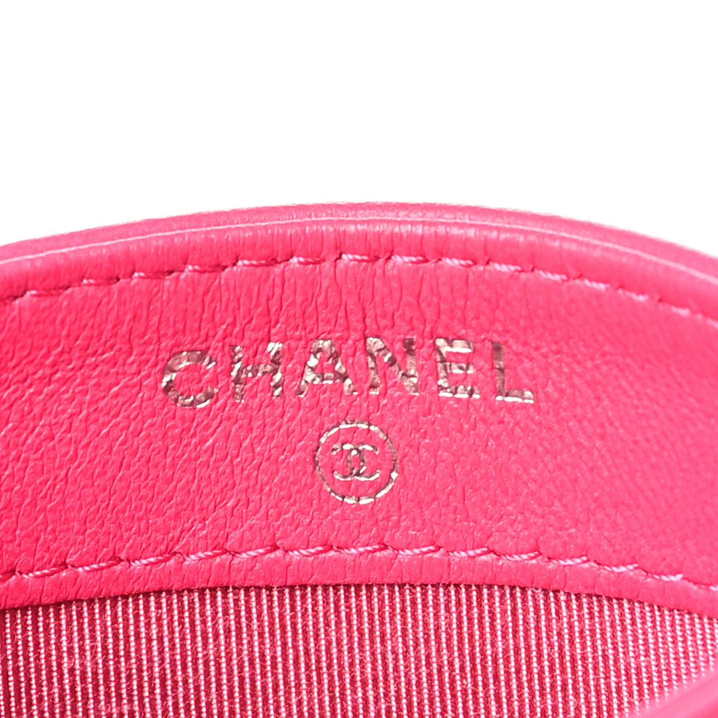 Lambskin Quilted Card Holder Fuchsia