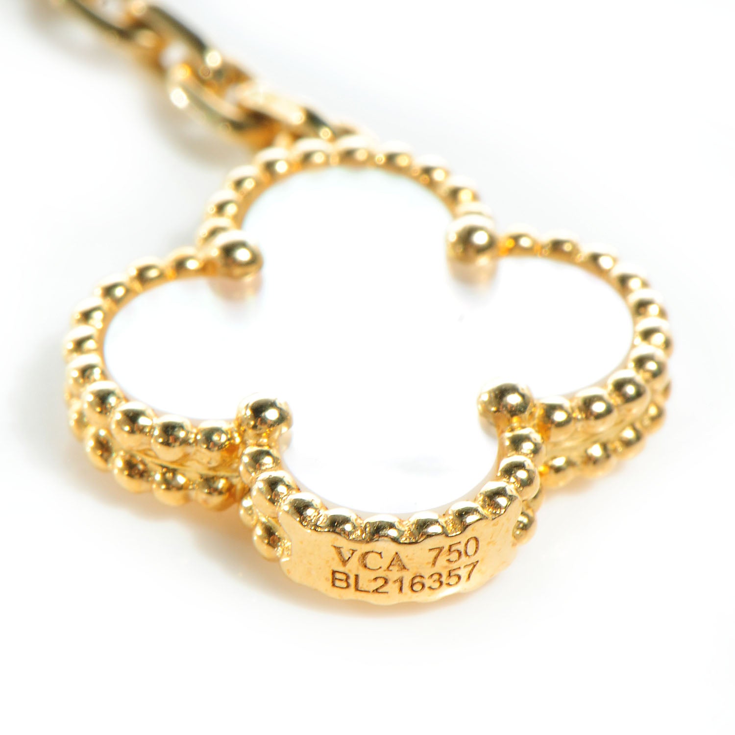 Van Cleef & Arpels 18K Yellow Gold Mother of Pearl Onyx 6 Motifs Magic Alhambra Necklace 5 of 7