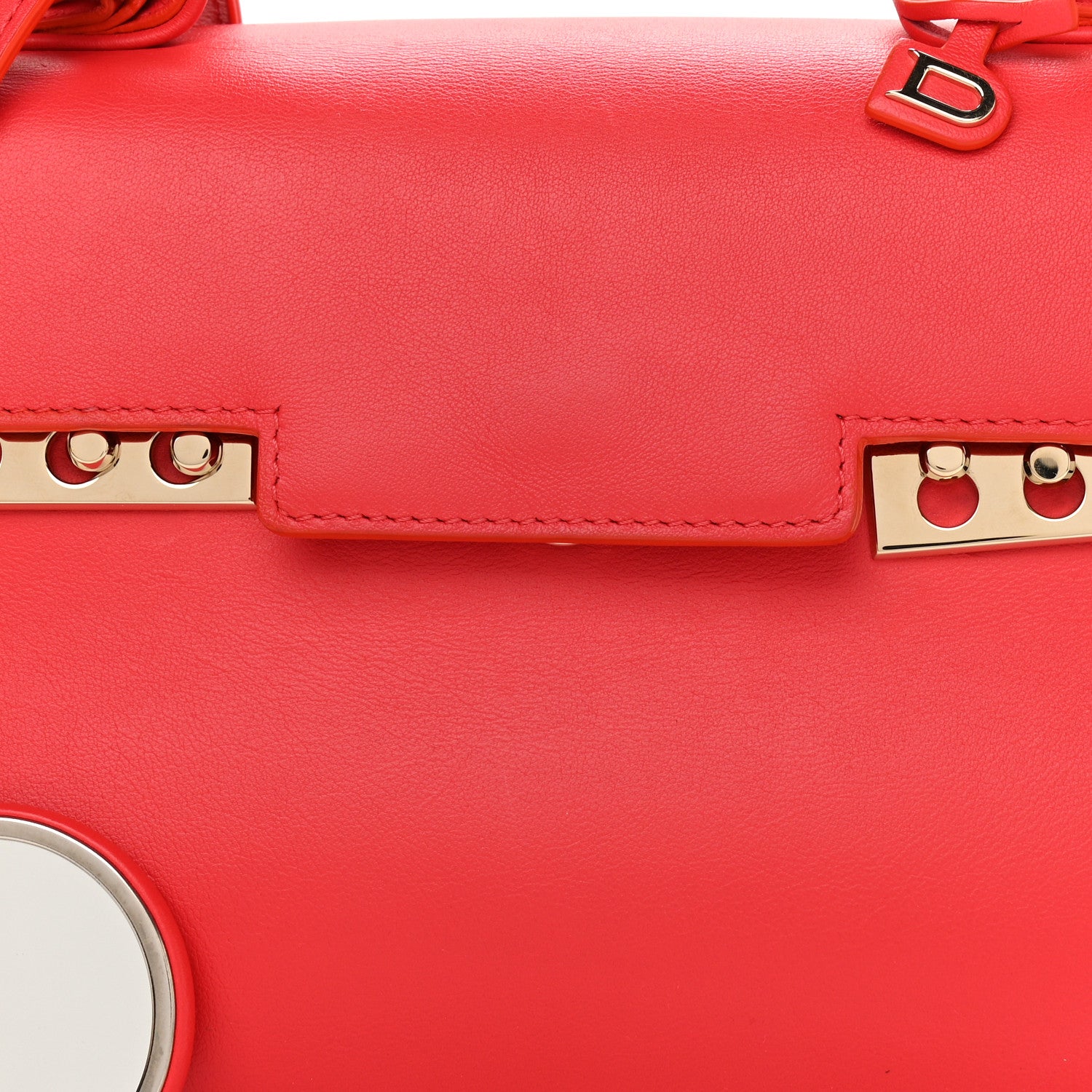 Delvaux Calfskin Mini Tempete Satchel Red 8 of 10
