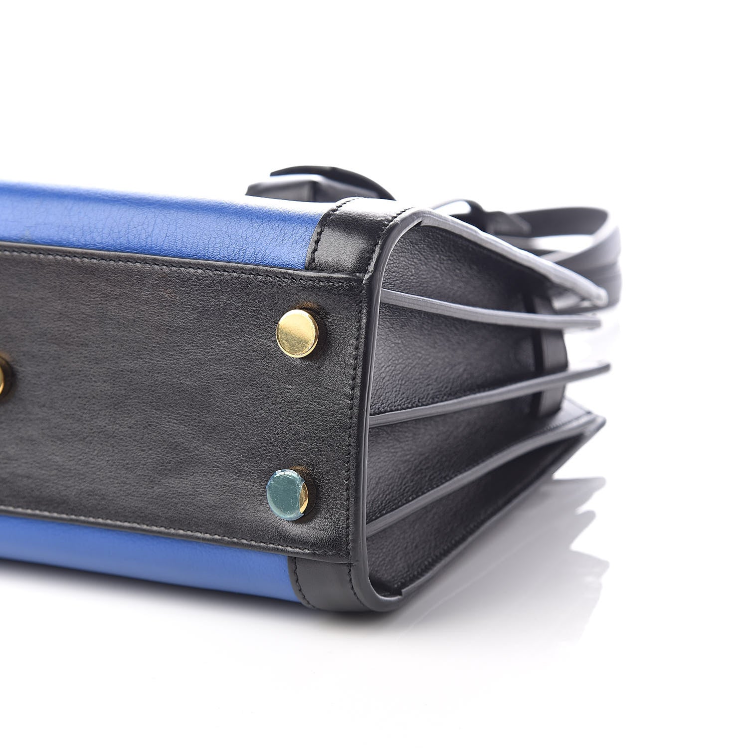 Saint Laurent Calfskin Bi-Color Nano Sac De Jour Royal Blue Black 9 of 9