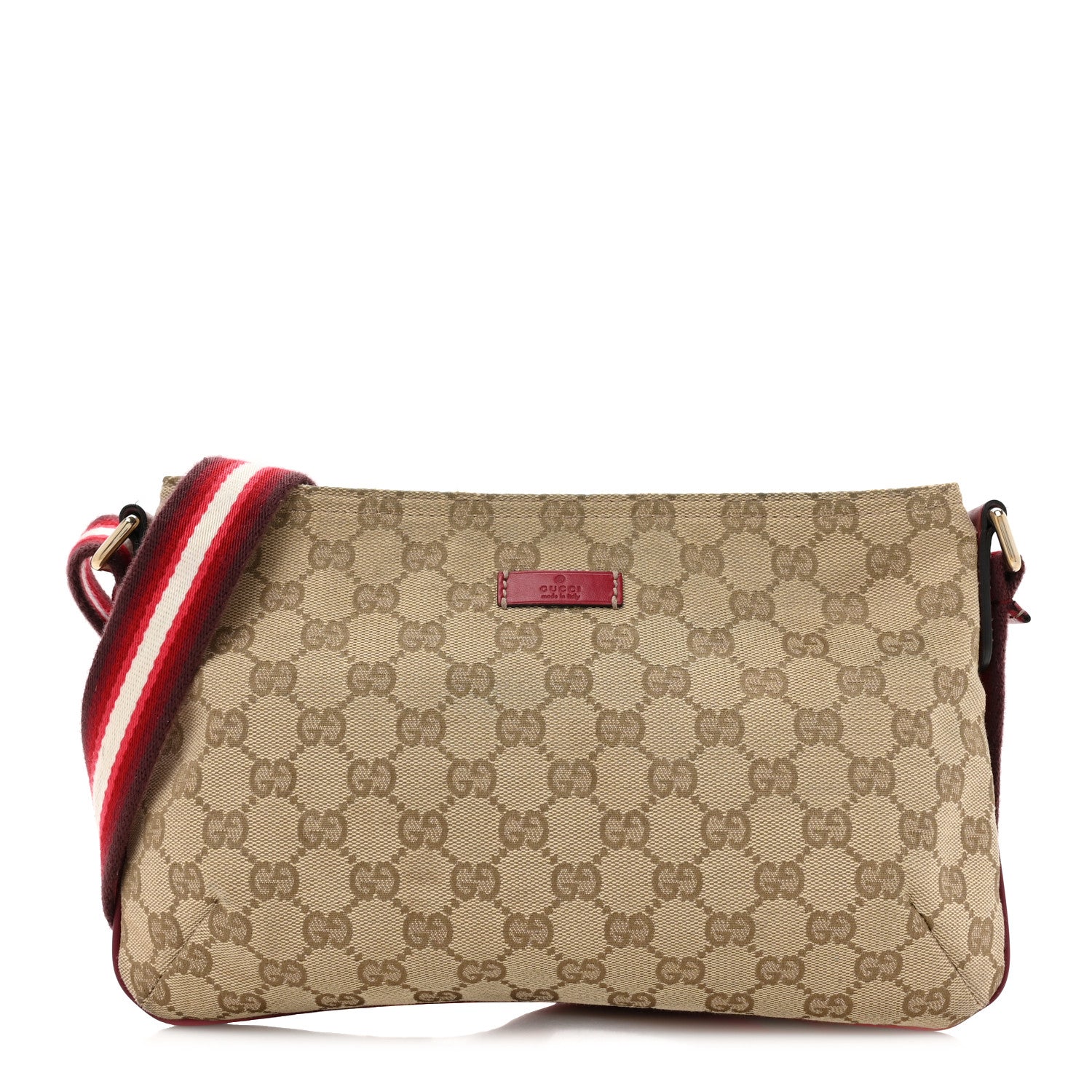 Gucci Monogram Web Small Flat Messenger Crossbody Pink Gold 1 of 14