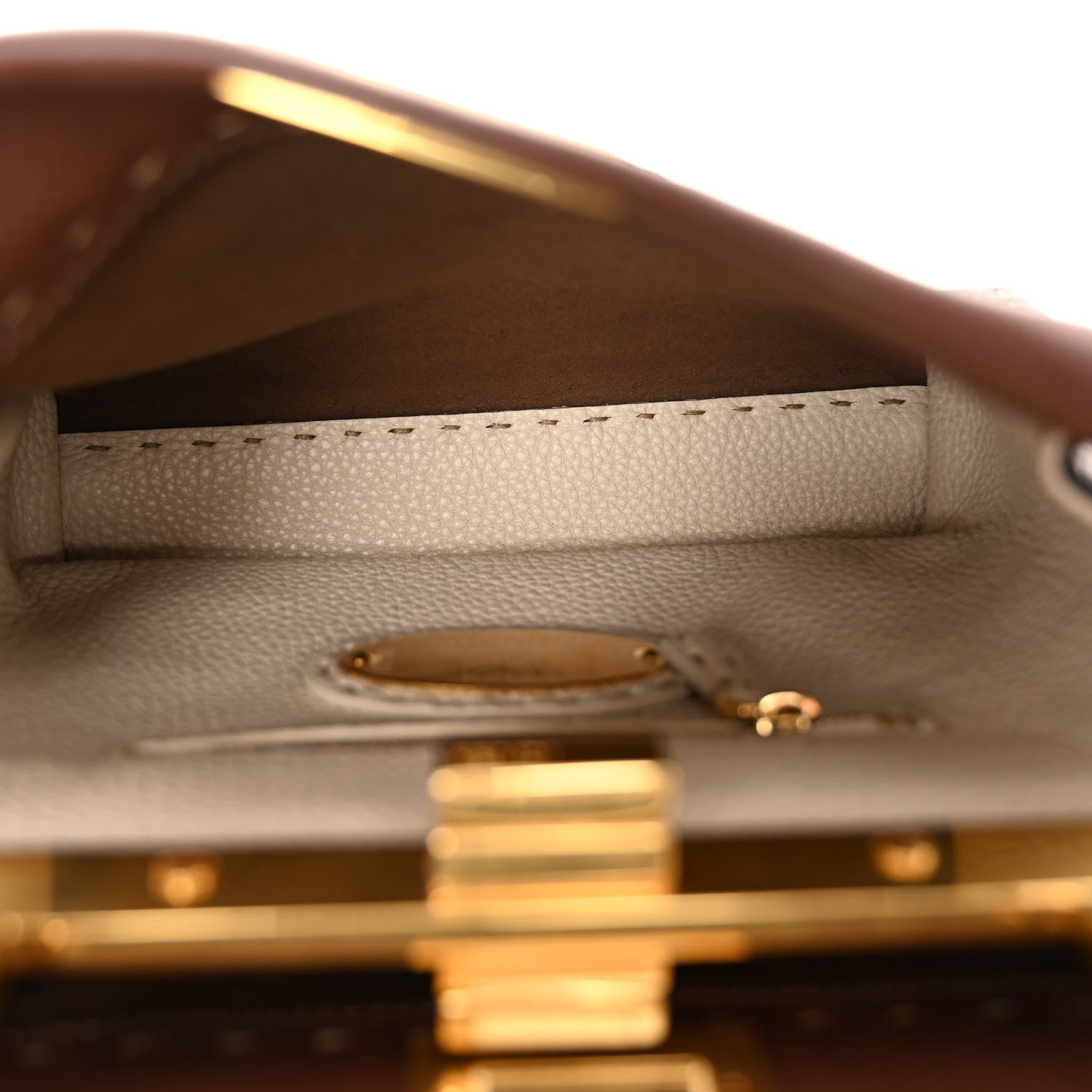 Fendi Cuoio Romano Snakeskin Selleria Bi-Color Mini Peekaboo Iconic Satchel Ghianda Camelia White 5 of 10