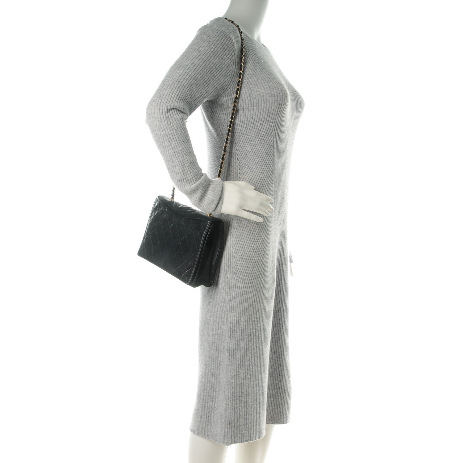 Chanel Lambskin Quilted CC Small Single Flap Black 2 of 10