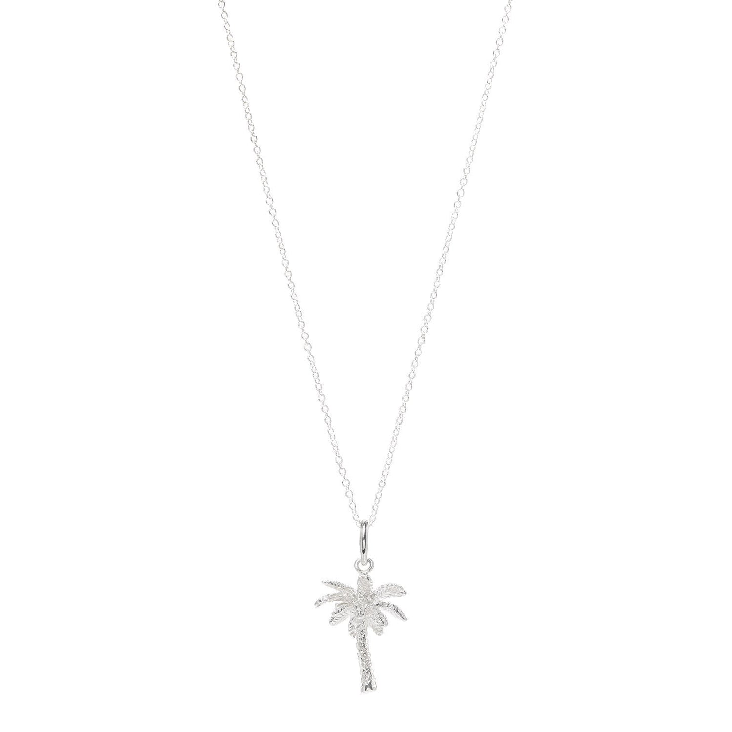 Sterling Silver Palm Tree Pendant Necklace