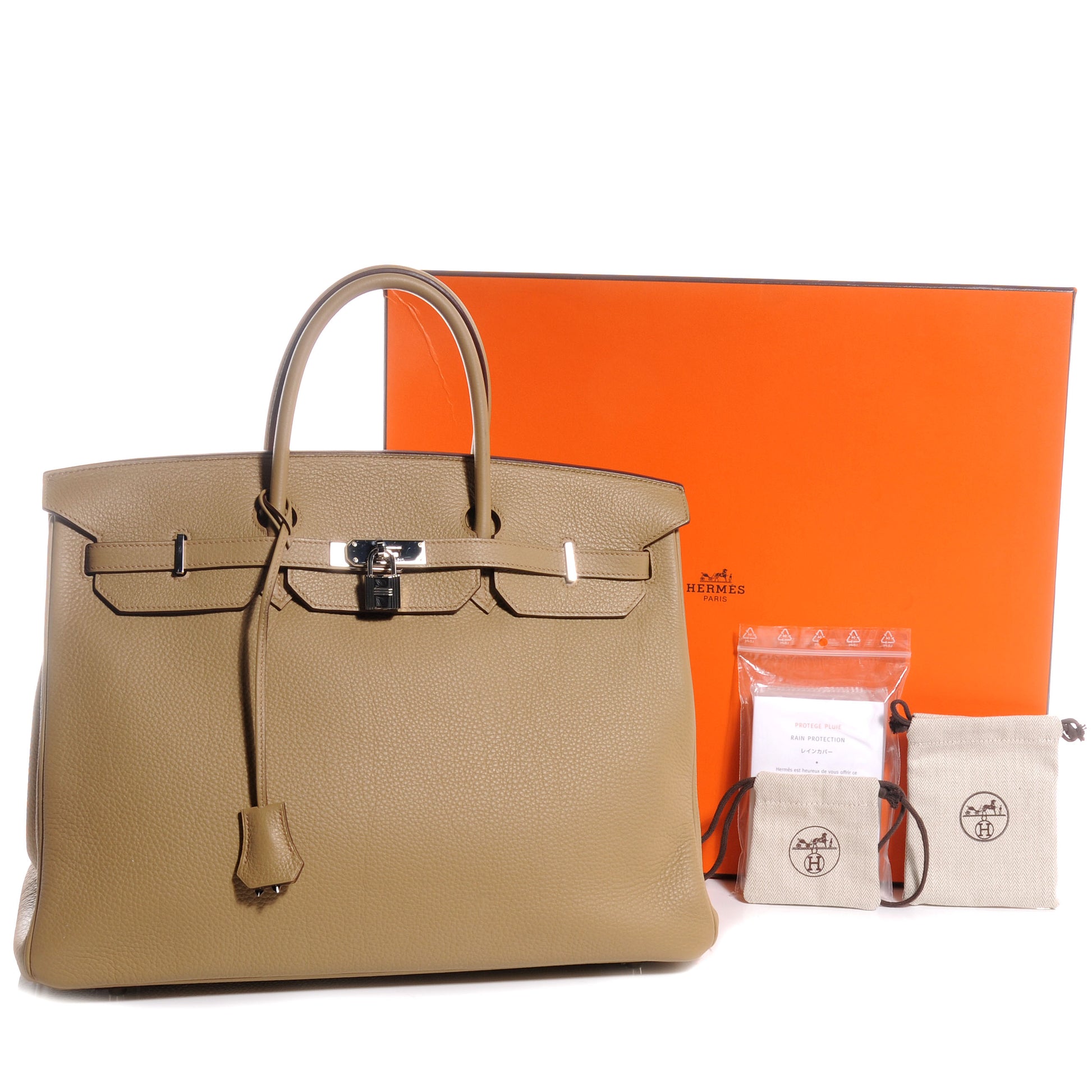 Hermes Taurillon Clemence Birkin 40 Tabac Camel 5 of 10