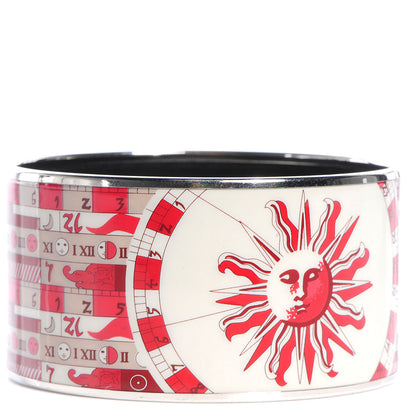 Hermes Enamel Printed Zodiac Extra Wide Bracelet 70 Red 3 of 6