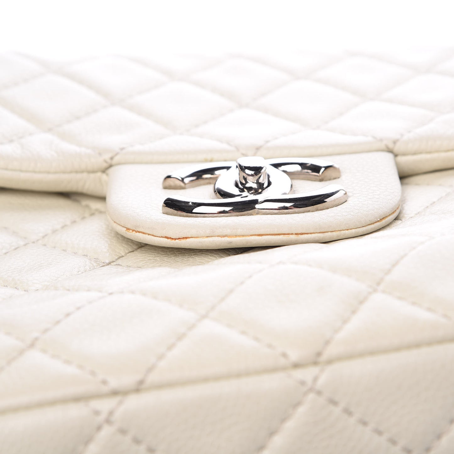 Caviar Quilted Maxi Single Flap White