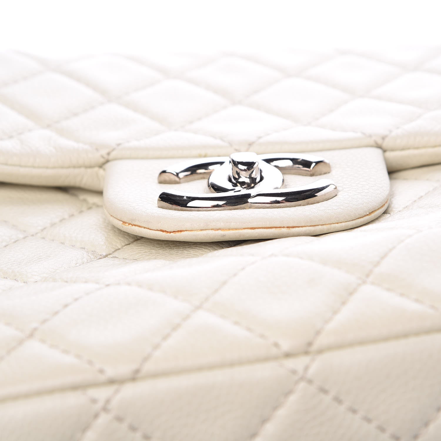 Chanel Caviar Quilted Maxi Single Flap White 19 of 21