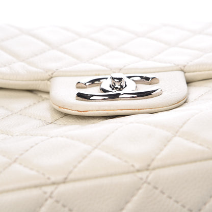 Chanel Caviar Quilted Maxi Single Flap White 19 of 21