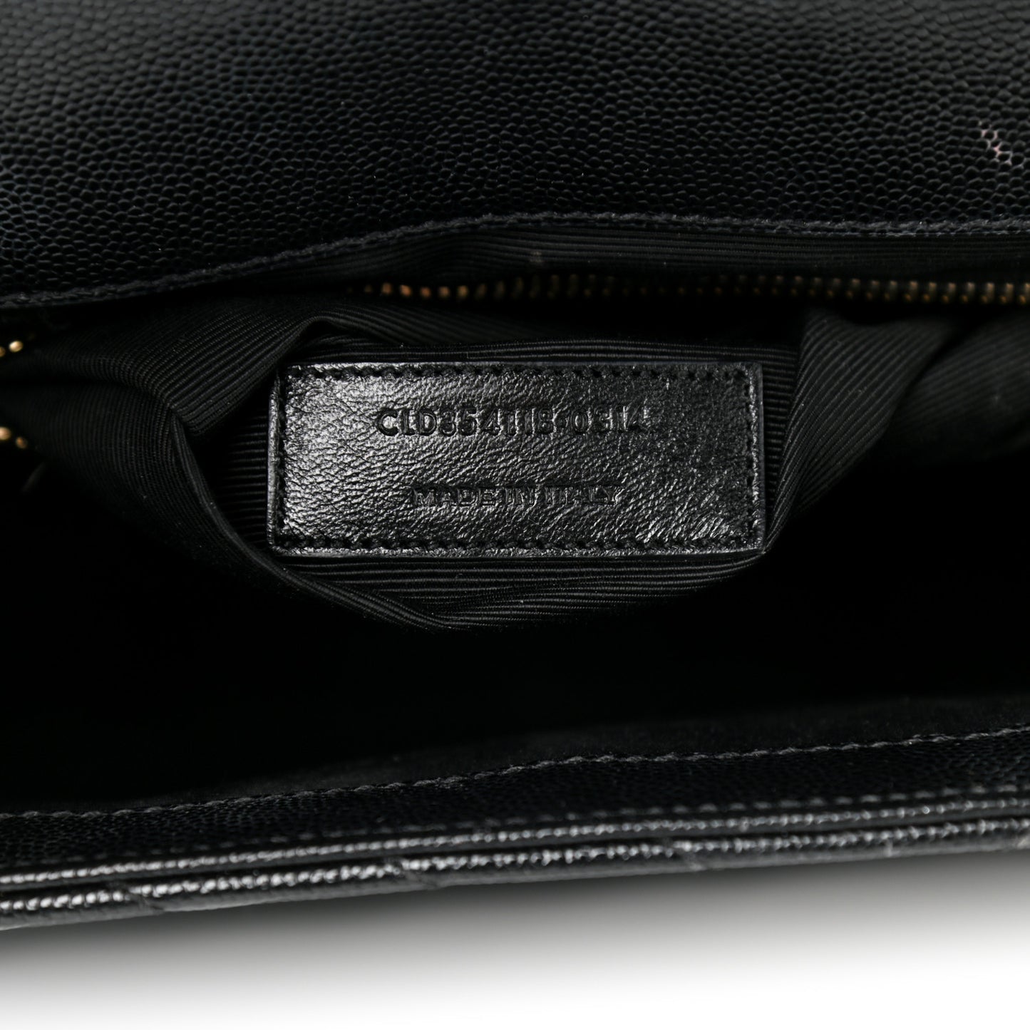Grain De Poudre Matelasse Chevron Large Monogram Satchel Black