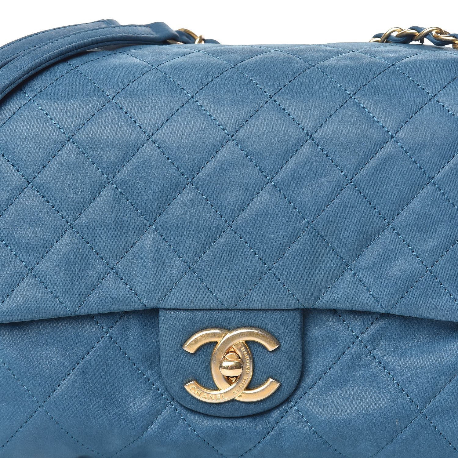 Chanel Iridescent Calfskin Large Chic Quilt Flap Dark Blue 11 of 12