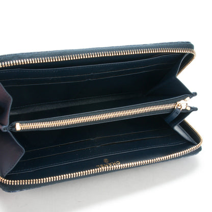 Chanel Alligator Large Gusset Zip Around Wallet Blue 5 of 8