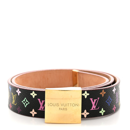 Louis Vuitton Monogram Multicolor Ceinture Belt 80 32 Black 2 of 8