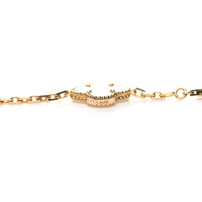 Van Cleef & Arpels 18K Yellow Gold Mother of Pearl 20 Motifs Vintage Alhambra Necklace 5 of 5